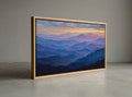 Blue Ridge Mountains Sunset Canvas Print, Layered Hills Painting, Serene Landscape Art